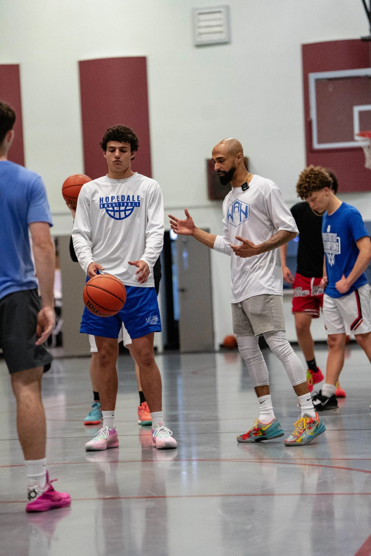 Coach Anniballi coaching a player